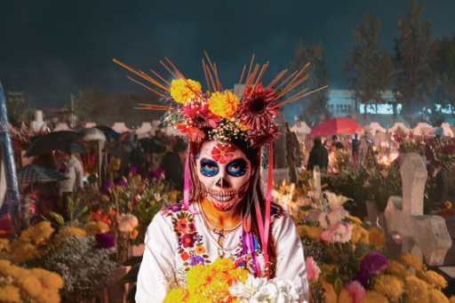 Ensamble de Alumbrada de Mixquic con Catrina